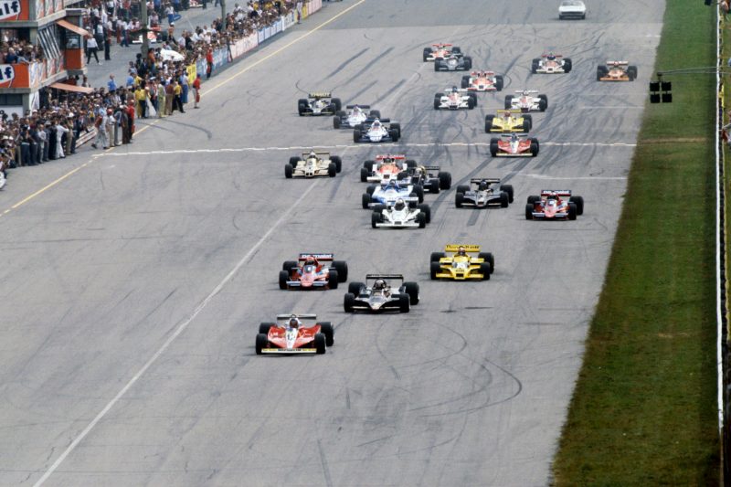 Gilles Villeneuve (CDN) Ferrari 312T3 leads the original start of the race from pole sitter Mario Andretti (USA) Lotus 79. His team mate Ronnie Peterson (SWE) Lotus 78 had made a poor start from third position, a factor that led to the triggering of a horrific multi-car accident on the run to the first chicane that tragically claimed the life of Peterson. Italian Grand Prix, Rd 14, Monza, Italy, 10 September 1978.

The Rulebook | Ep. 1: Bandiera rossa in Formula 1