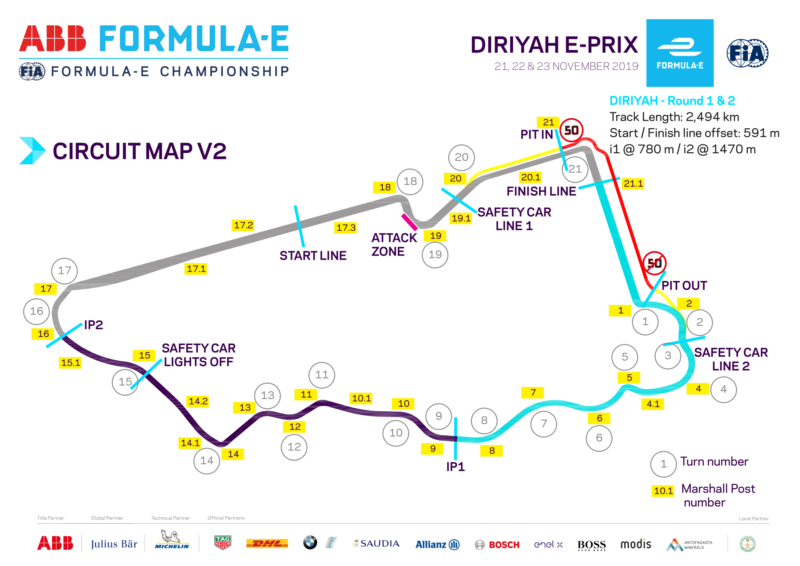 Diriyah ePrix 2021 | Riyadh Street Circuit map